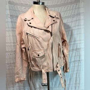 Free People moto denim jacket